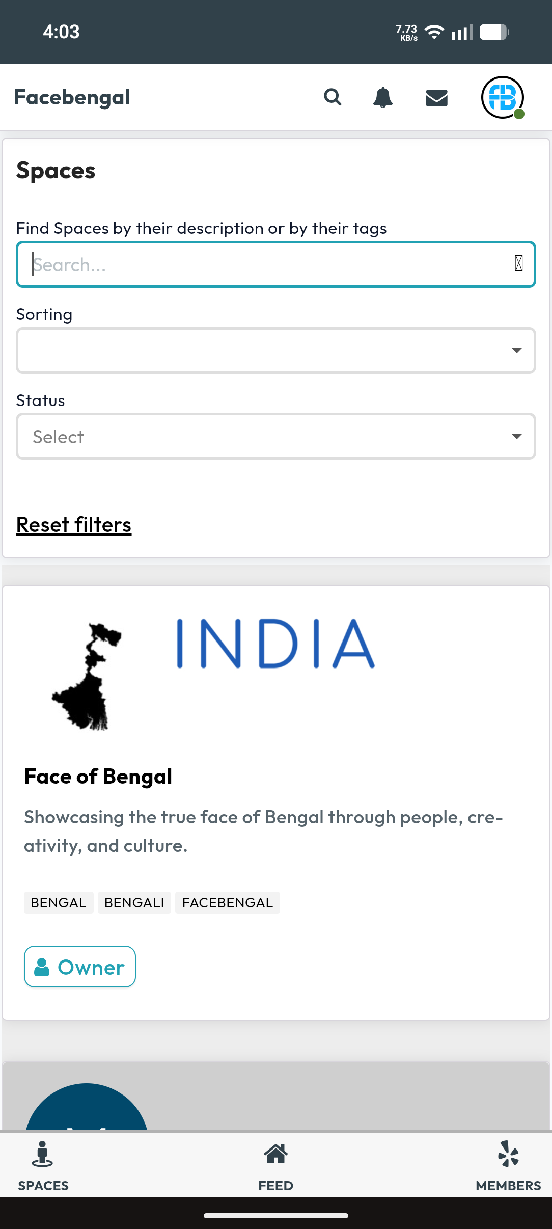 Spaces Interface Preview